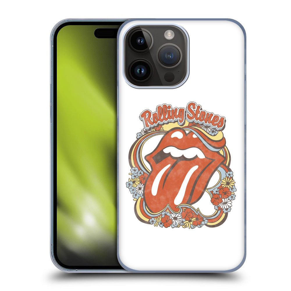ROLLING STONES ローリングストーンズ (来日 35周年 記念 ) - Flowers Tongue ハード case / Apple iPhoneケース - PGS